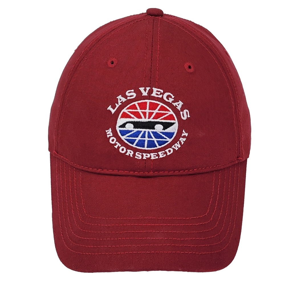 Las Vegas Motor Speedway Hat Mens OSFM Burgundy Red Racing Baseball Cap Souvenir